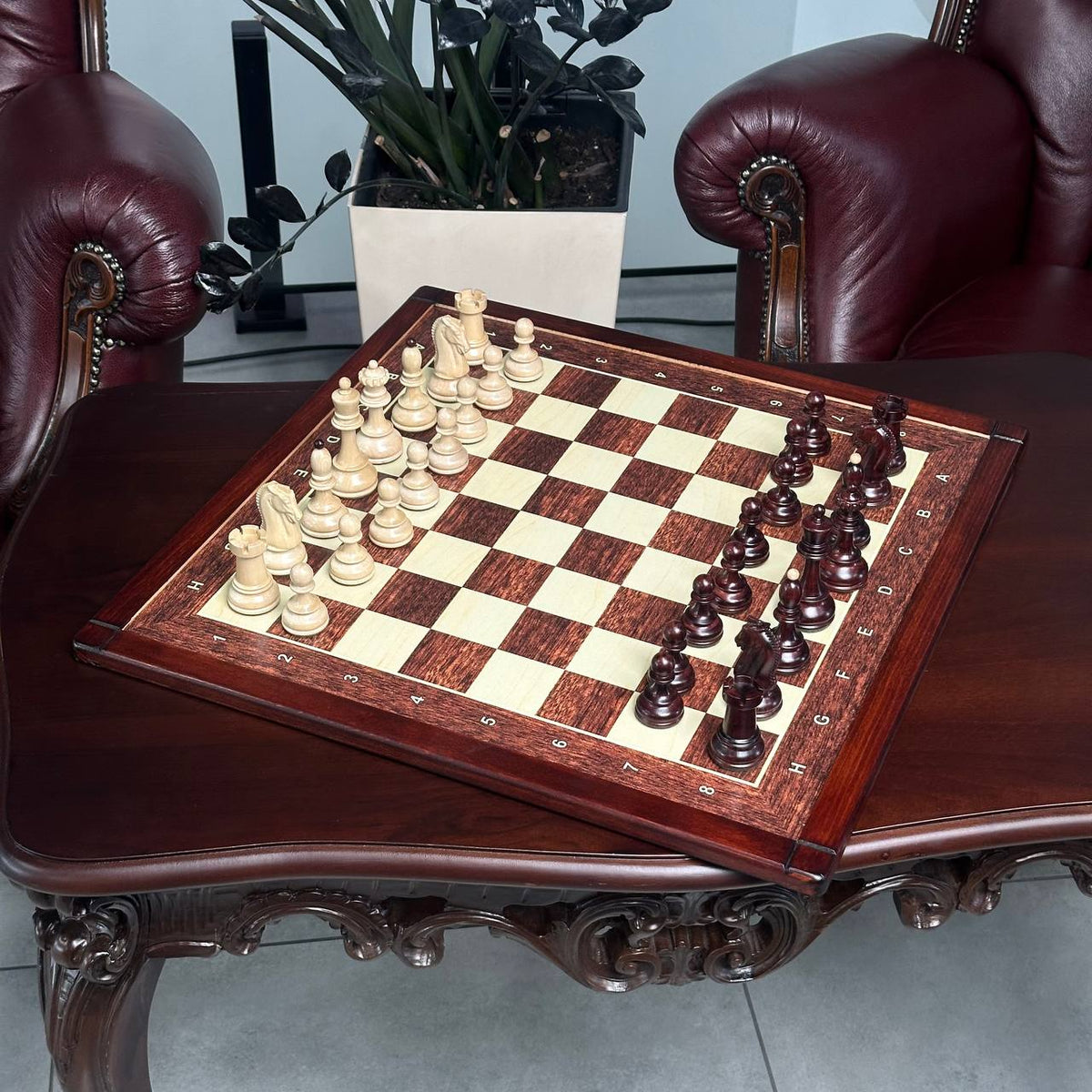 Classic Wooden Chess Set with Weighted Staunton Pieces – 20"