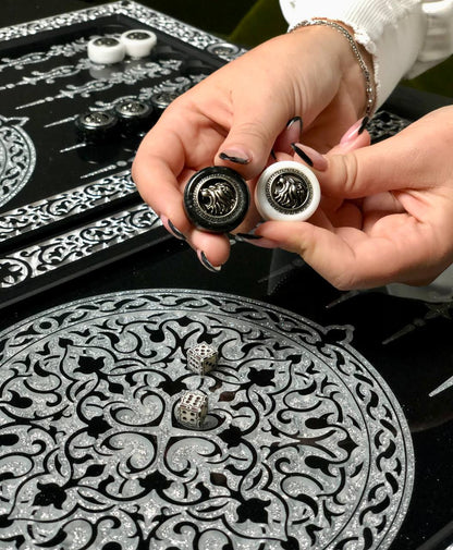 Acryl-Stein-Damespiel-Set – 27 mm für Backgammon, Damespiel. Individuell gestaltet und als Geschenk geeignet.