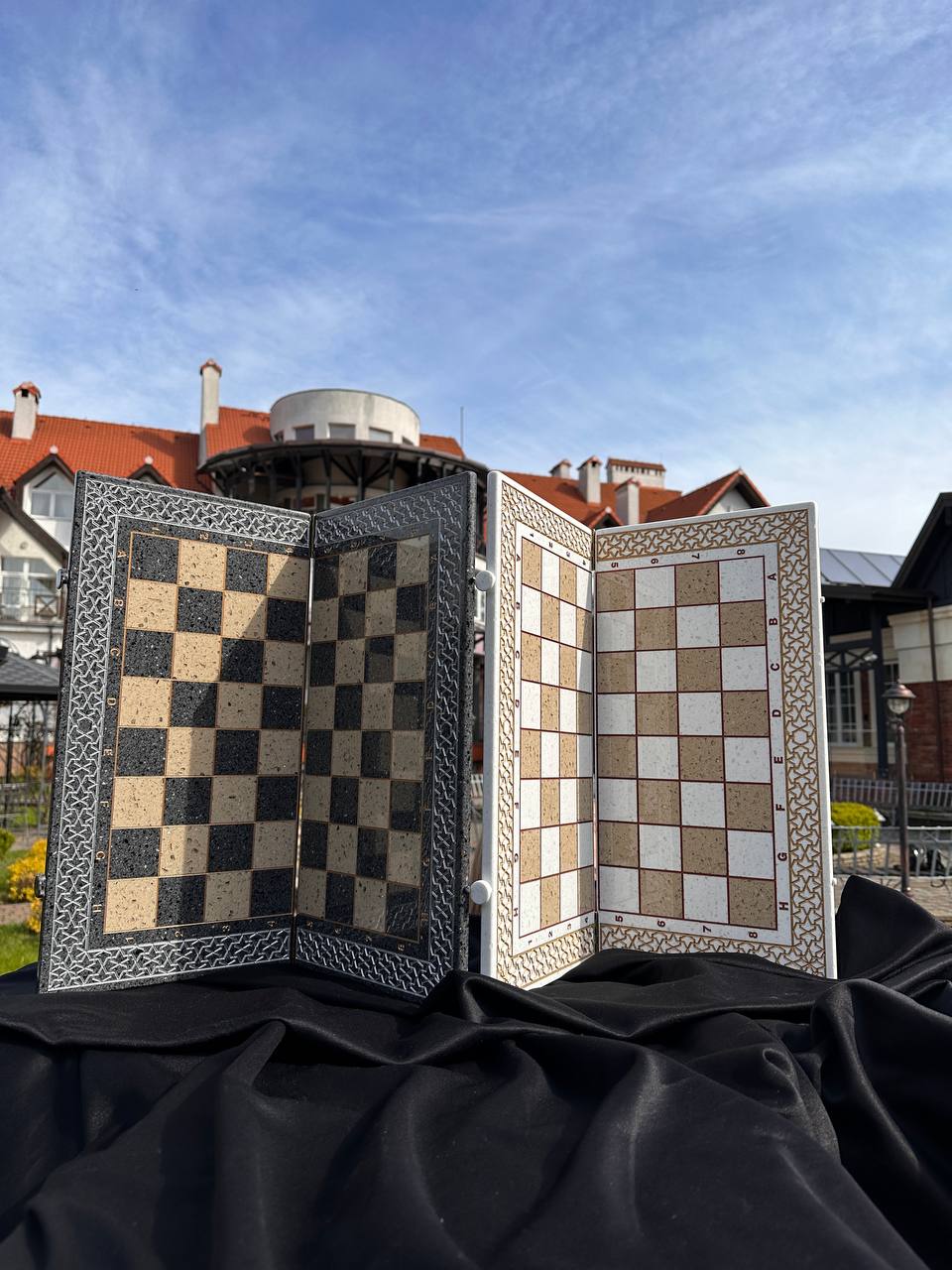 Acrylic stone chess Set 47*24cm: A Luxurious Gift for True Connoisseurs. Gift-ready