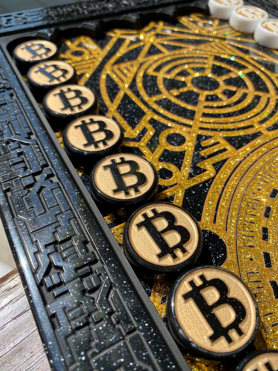 Luxuriöses Backgammon-Set aus schwarzem Acrylstein – Exklusive, handgefertigte Eleganz, geschenkfertig