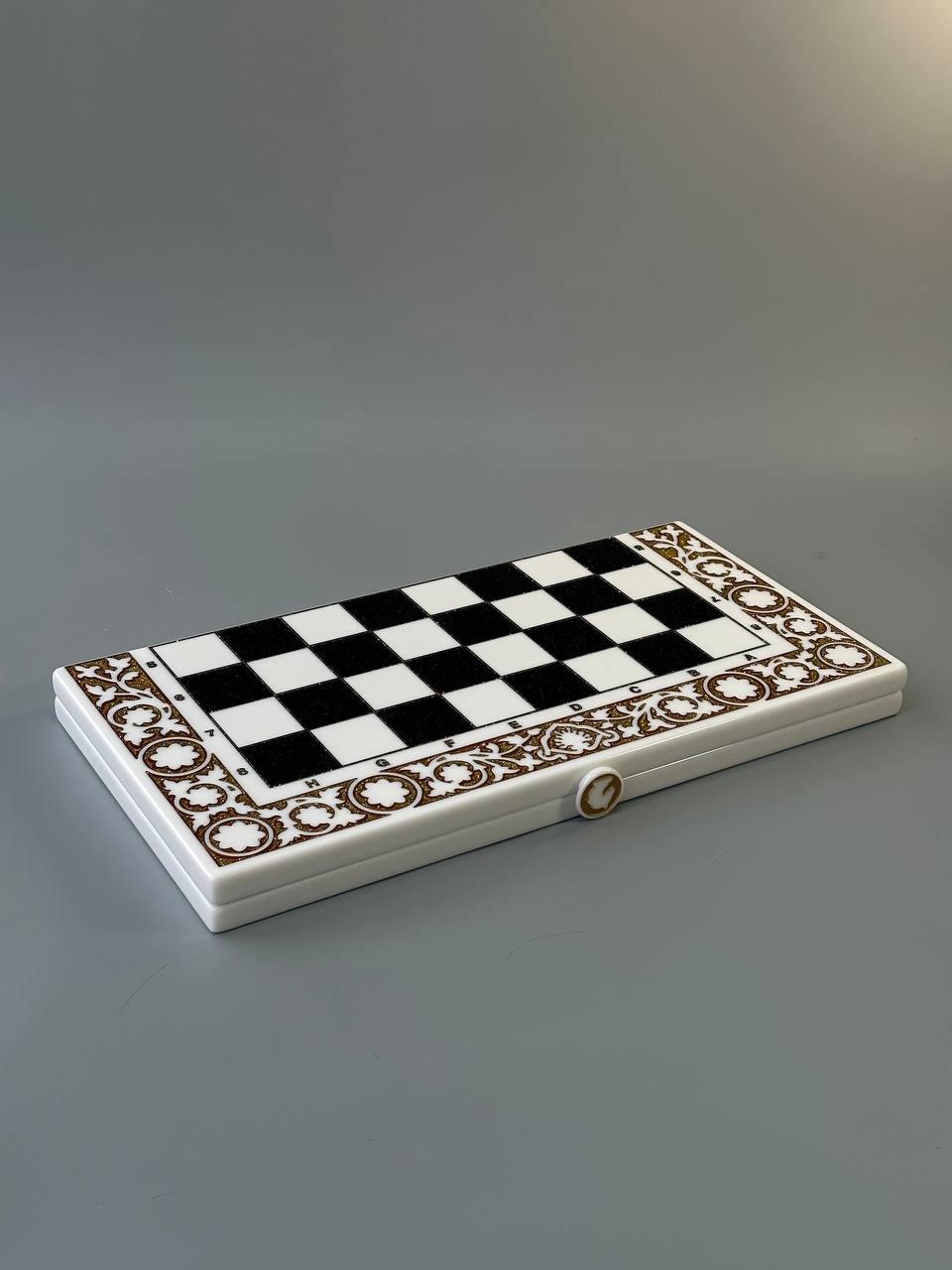 Luxury white acrylic stone chess set, chess board made of stone, limited, backgammon set, marble chess set
