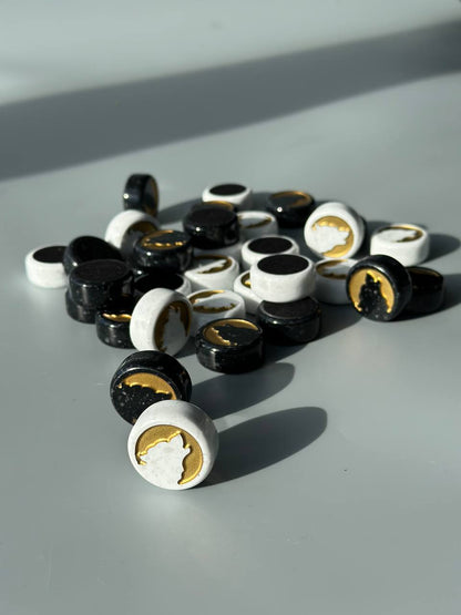 Acryl-Stein-Damespielsteine-Set - 27 mm. Für Backgammon und Damespiel. Als Geschenk geeignet.