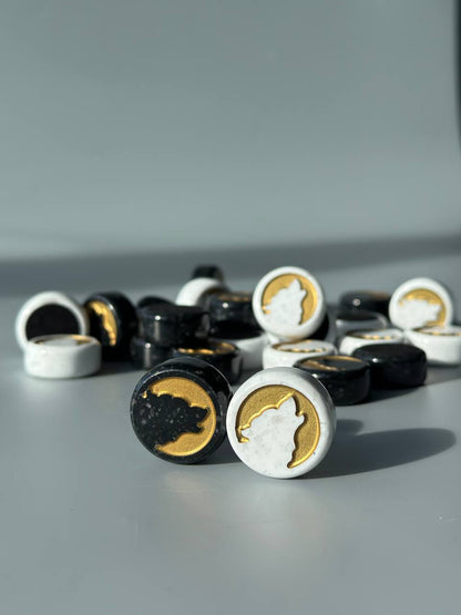 Acryl-Stein-Damespielsteine-Set - 27 mm. Für Backgammon und Damespiel. Als Geschenk geeignet.