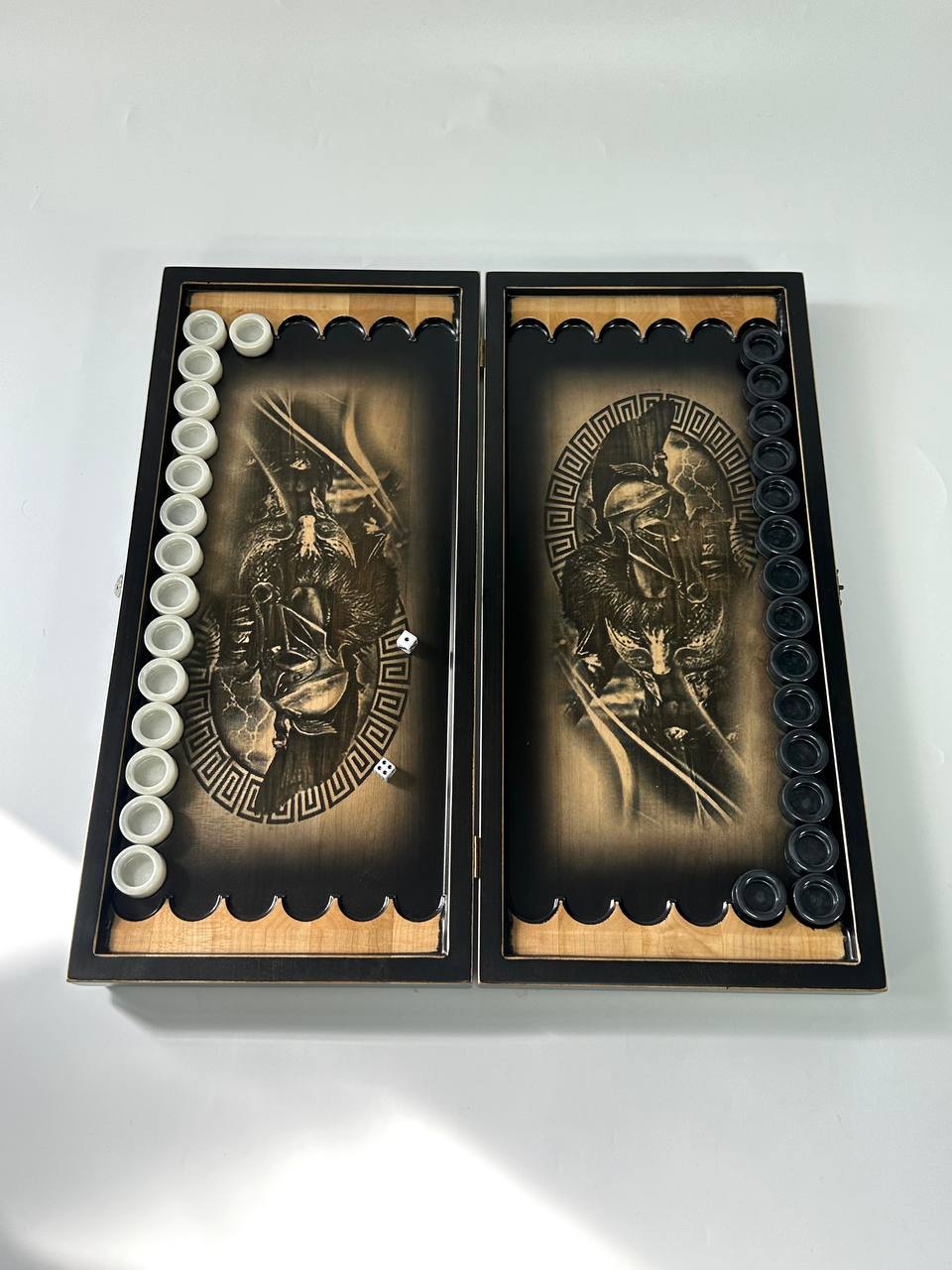 Luxury Wooden Backgammon “Legionnaire” – Compact 50×23 cm Game Set Gift-ready | Free Global Delivery