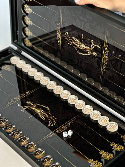 Femida Glass Backgammon Set – The Perfect Gift for Lawyers, Gift-ready.