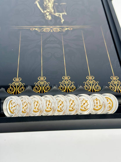 Femida Glass Backgammon Set – The Perfect Gift for Lawyers, Gift-ready.