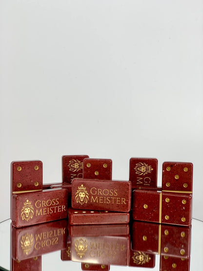 Personalized Stone Dominoes set, art. 400014, Stone domino in a storage box, Gift for dad, Stylish dominoes set