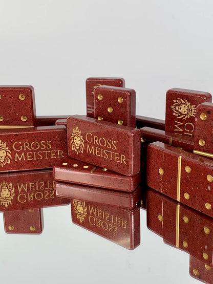 Personalized Stone Dominoes set, art. 400014, Stone domino in a storage box, Gift for dad, Stylish dominoes set
