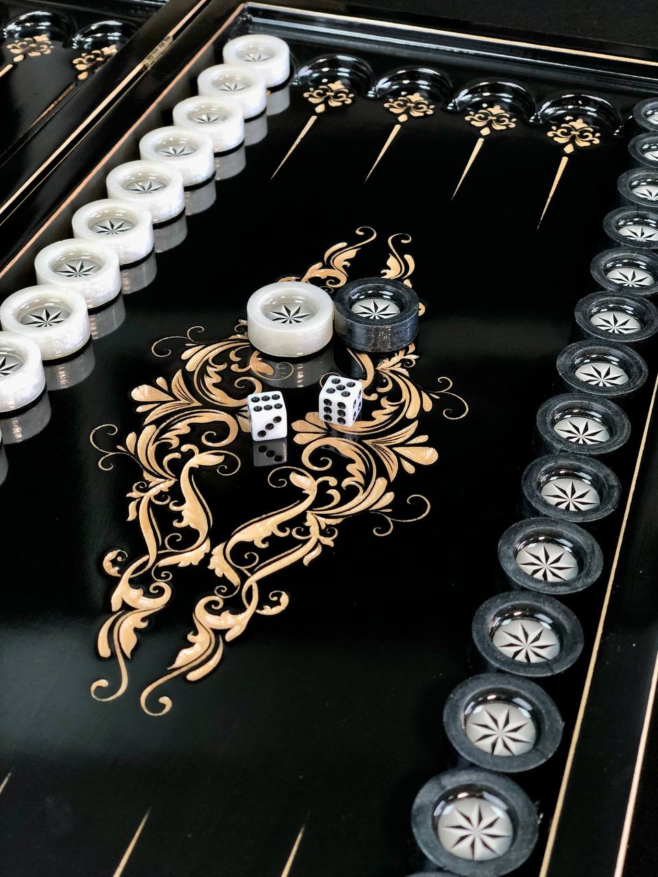 Prestigious Handmade Wooden Backgammon Board, 50*23cm, Crafted from High-Quality Basswood, Gift-ready