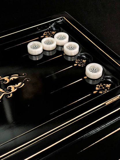 Prestigious Handmade Wooden Backgammon Board, 50*23cm, Crafted from High-Quality Basswood, Gift-ready