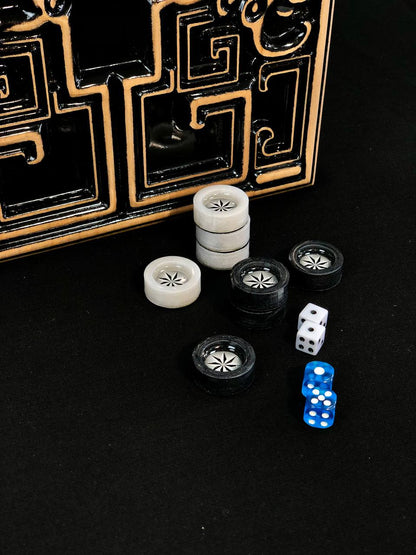 Prestigious Handmade Wooden Backgammon Board, 50*23cm, Crafted from High-Quality Basswood, Gift-ready
