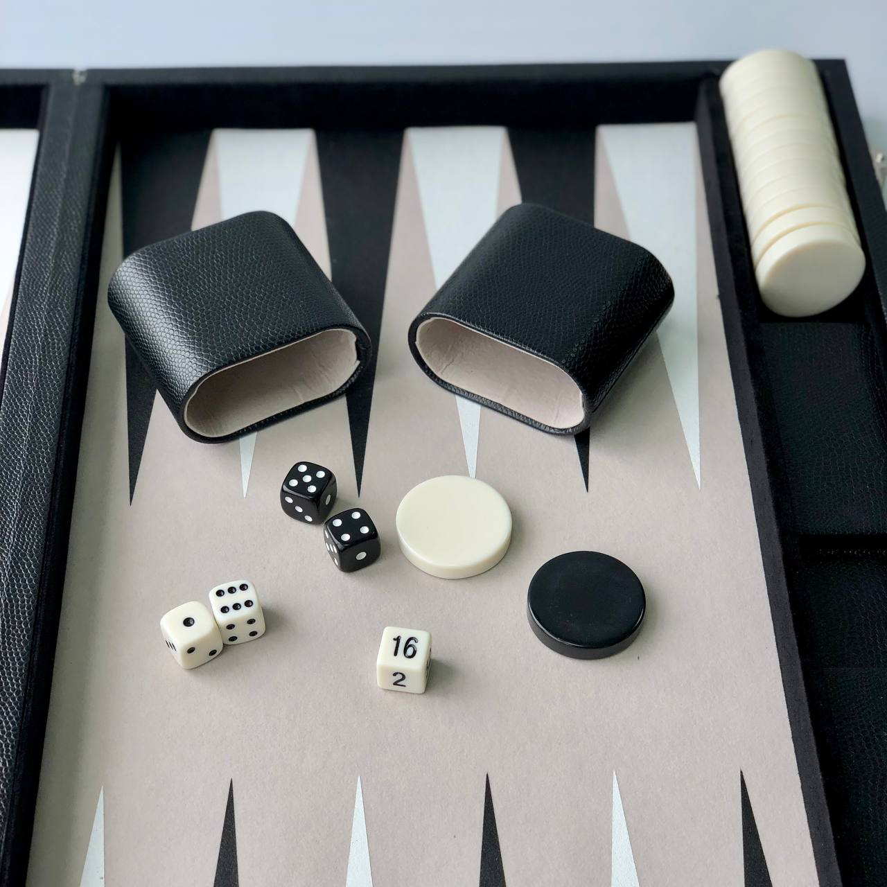 Tournament Backgammon 53*31cm Faux leather Acrylic chips. Gift-ready. Acrylic Wooden Backgammon pieces