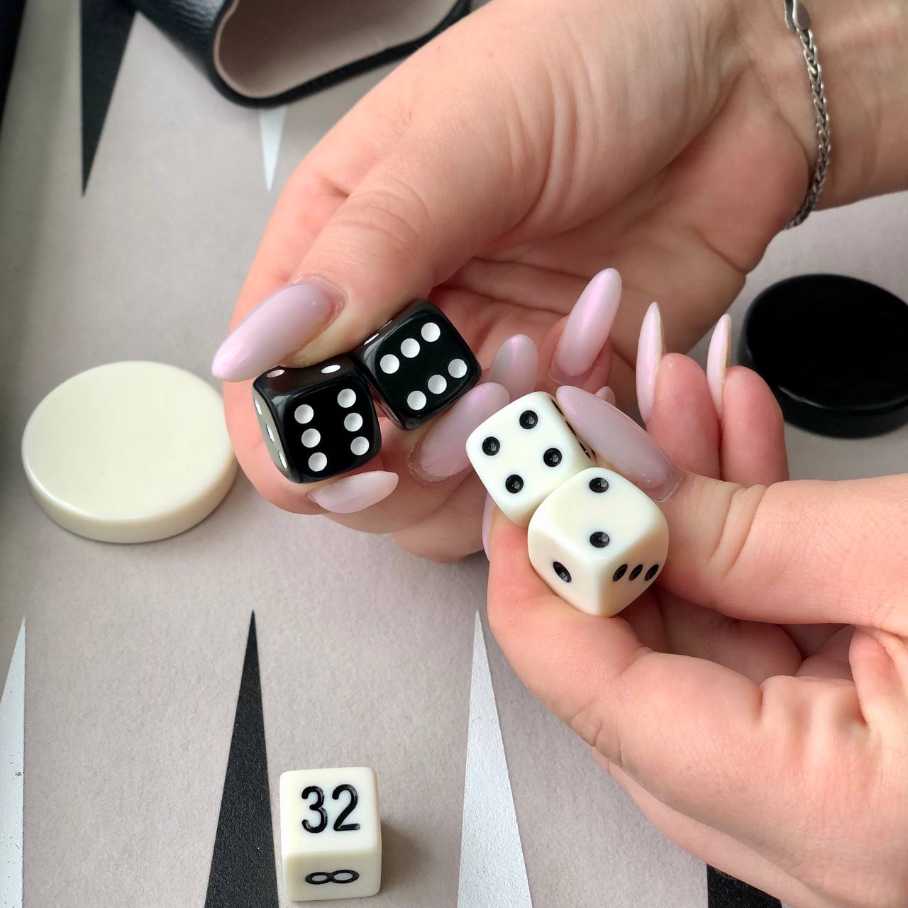 Tournament Backgammon 53*31cm Faux leather Acrylic chips. Gift-ready. Acrylic Wooden Backgammon pieces
