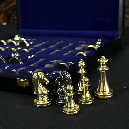 Chess Set with Imitation Marble (29x29 cm), Wooden chess set. Gift-ready. Art. 198027