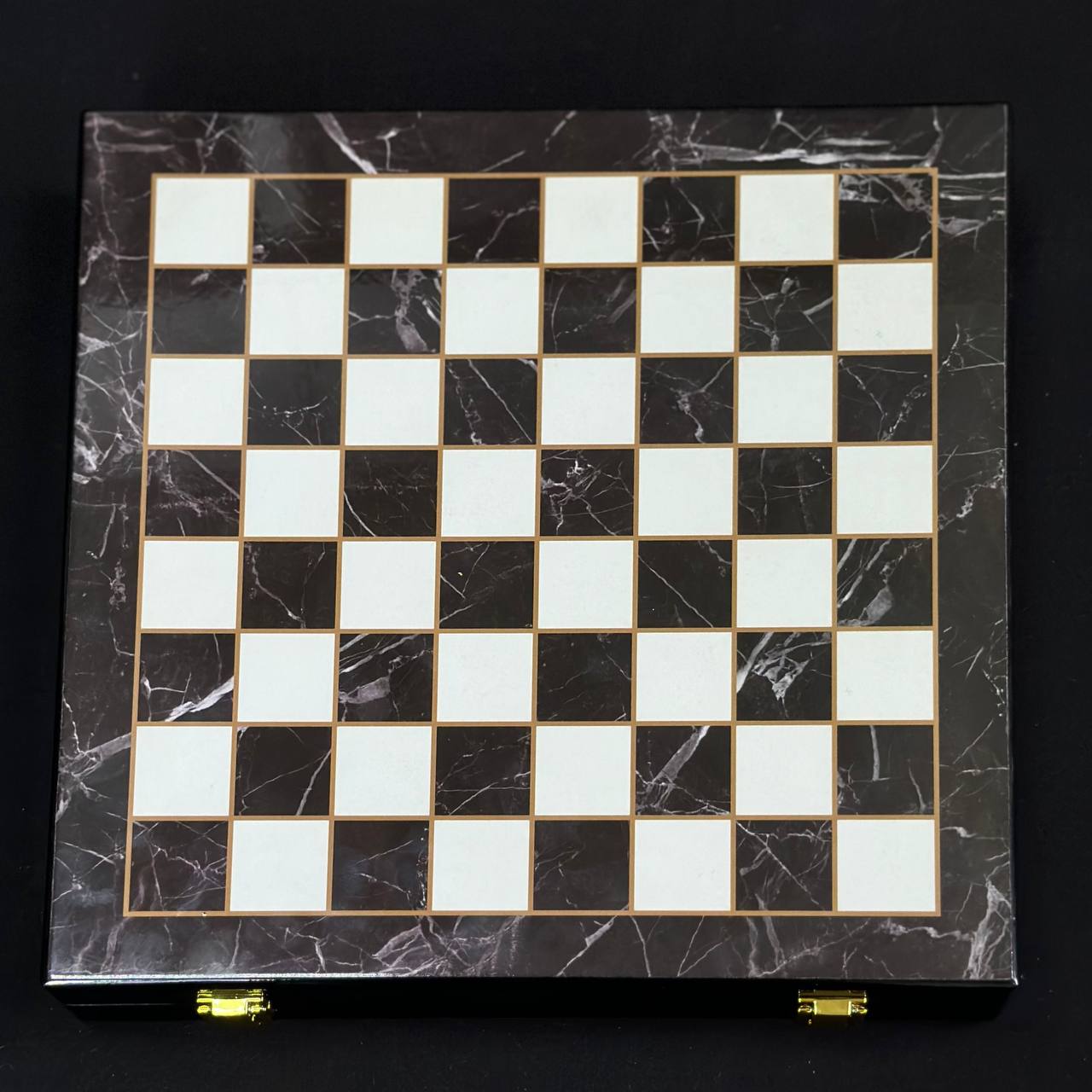 Chess Set with Imitation Marble (29x29 cm), Wooden chess set. Gift-ready. Art. 198027