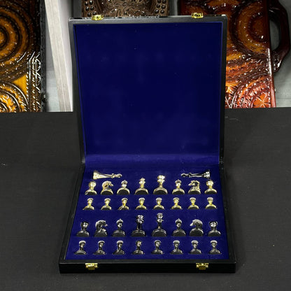 Chess Set with Imitation Marble (29x29 cm), Wooden chess set. Gift-ready. Art. 198027