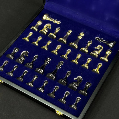 Chess Set with Imitation Marble (29x29 cm), Wooden chess set. Gift-ready. Art. 198027