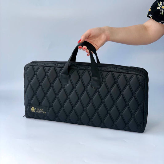 Étui de rangement pour backgammon/jeu d'échecs 61*27cm. Cuir artificiel résistant