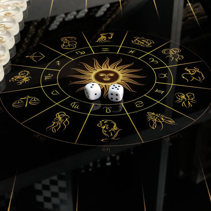 Backgammon-Set aus Glas „Drache“, 61 x 27 cm. Personalisierung. Als Geschenk geeignet.