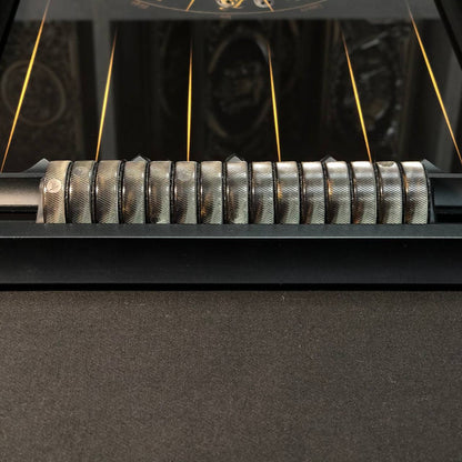 Backgammon-Set aus Glas „Drache“, 61 x 27 cm. Personalisierung. Als Geschenk geeignet.