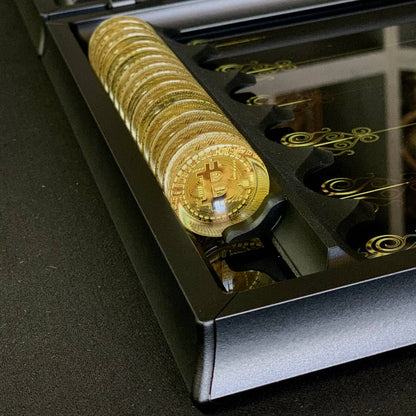 Backgammon en verre « Black Dollar » – Exquis, original, personnalisable, prêt à offrir