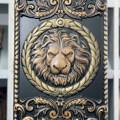 Wooden Backgammon "Lion" Set - Luxury Ash Wood, Carved Design, Gift-Ready