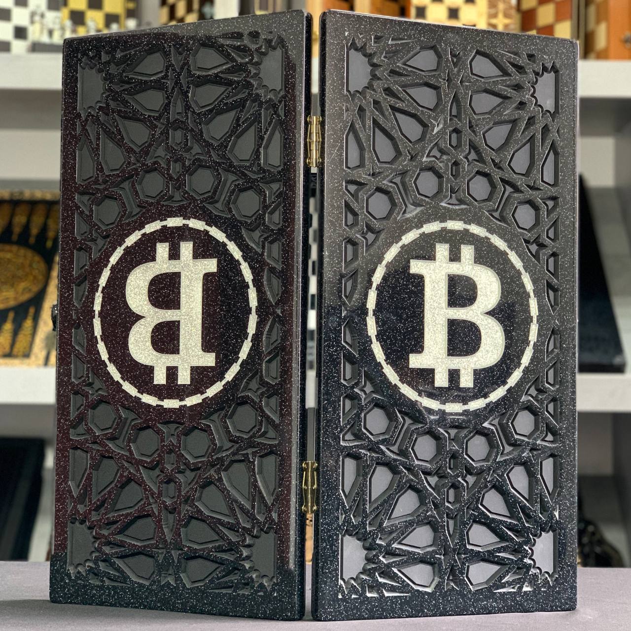 Luxury Black Acrylic Stone Backgammon Set – Exclusive, Handcrafted Elegance, Gift-ready