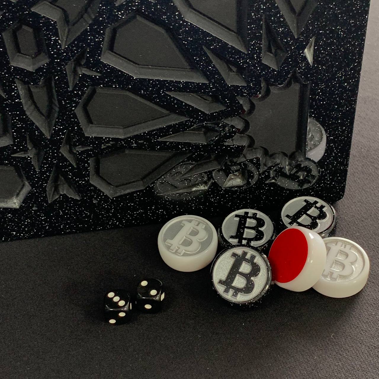Luxuriöses Backgammon-Set aus schwarzem Acrylstein – Exklusive, handgefertigte Eleganz, geschenkfertig