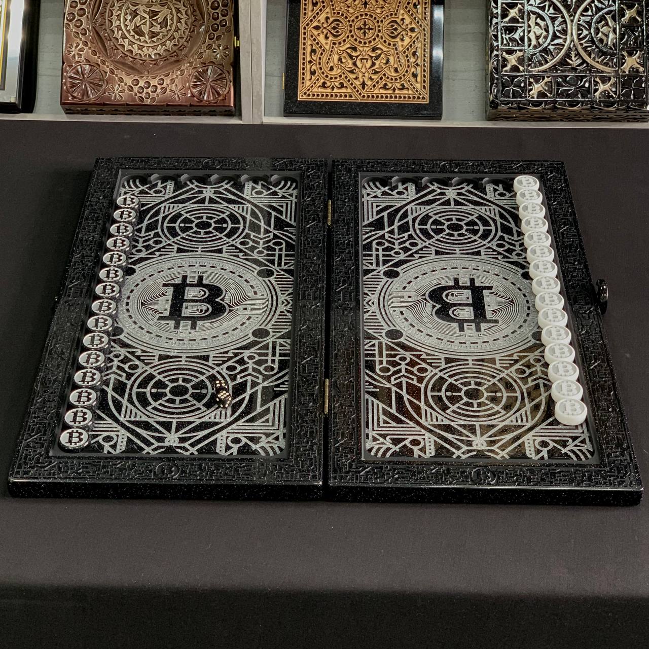 Luxury Black Acrylic Stone Backgammon Set – Exclusive, Handcrafted Elegance, Gift-ready