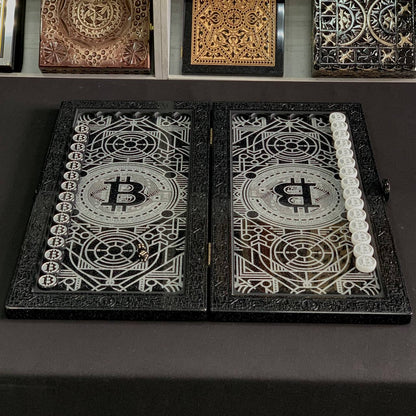 Luxuriöses Backgammon-Set aus schwarzem Acrylstein – Exklusive, handgefertigte Eleganz, geschenkfertig