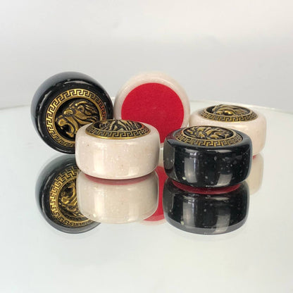 Acryl-Stein-Damespiel-Set – 27 mm für Backgammon, Damespiel. Individuell gestaltet und als Geschenk geeignet.