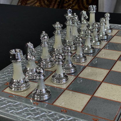Acrylic stone chess Set 47*24cm: A Luxurious Gift for True Connoisseurs. Gift-ready