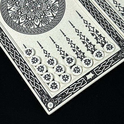 Luxuriöses Schachspiel aus weißem Acrylstein, 47 x 23,5 cm, Geschenkfertig, exklusives Angebot
