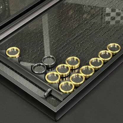 Exklusives Carbon Backgammon Set auf Aluminiumbasis, 61*26,5cm, Geschenkfertig