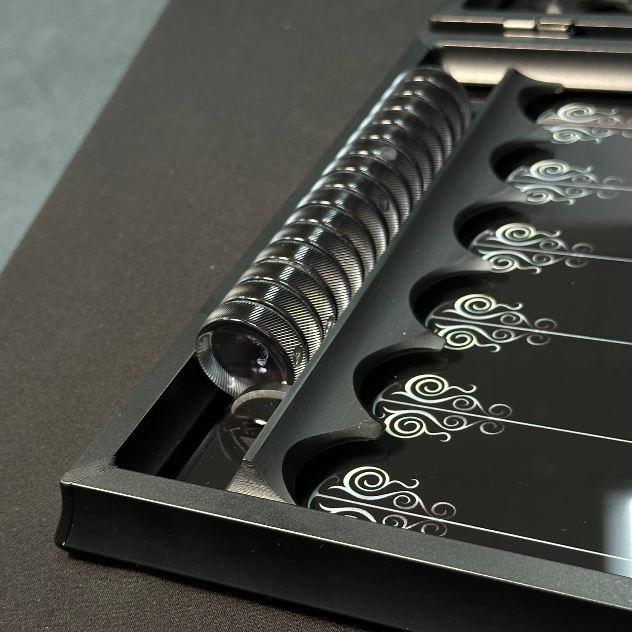 Exquisite Glass Backgammon "Lion" - 61×27 cm, Art. 250002. Customized. Gift-ready