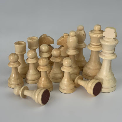 Large chess pieces set, 10.5cm King. Wooden game board accessories.