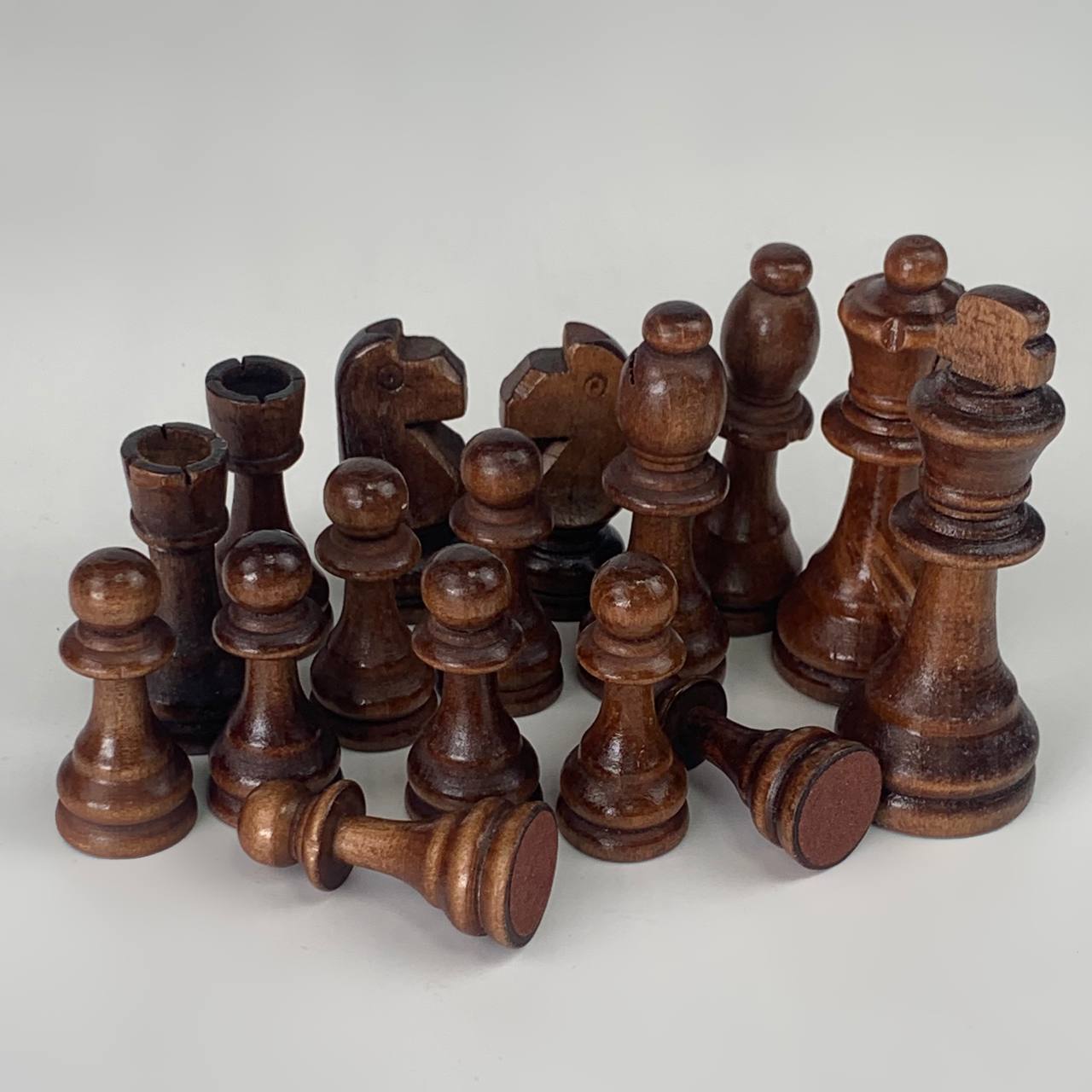 Large chess pieces set, 10.5cm King. Wooden game board accessories.