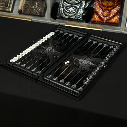 Jeu de backgammon en verre luxueux fait main 61 x 27 cm. Personnalisé, prêt à offrir
