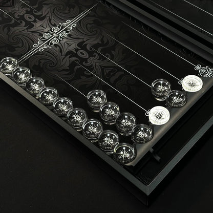Jeu de backgammon en verre luxueux fait main 61 x 27 cm. Personnalisé, prêt à offrir
