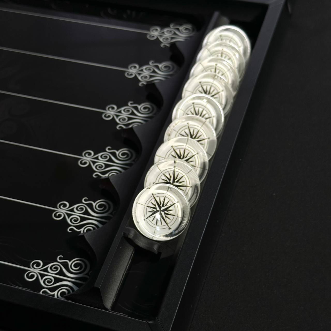 Jeu de backgammon en verre luxueux fait main 61 x 27 cm. Personnalisé, prêt à offrir