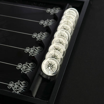 Jeu de backgammon en verre luxueux fait main 61 x 27 cm. Personnalisé, prêt à offrir