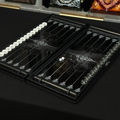 Jeu de backgammon en verre luxueux fait main 61 x 27 cm. Personnalisé, prêt à offrir