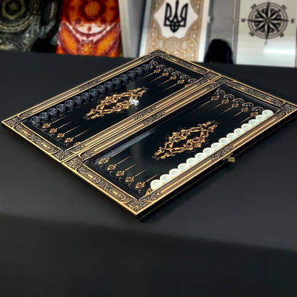 Plateau de backgammon en bois – Un mélange exquis d'art et de fonctionnalité, prêt à offrir
