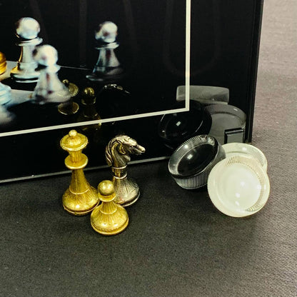 Plateau de jeu élégant 3 en 1 en verre : échecs, backgammon en verre et dames. Prêt à offrir. Personnalisé