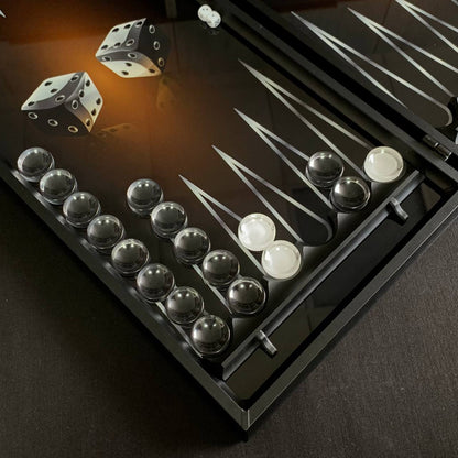 Plateau de jeu élégant 3 en 1 en verre : échecs, backgammon en verre et dames. Prêt à offrir. Personnalisé
