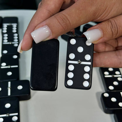 Jeu de dominos noirs 53 x 24 mm dans une boîte de rangement, qualité supérieure, prêt à offrir