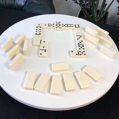 Elegantes Acryl-Domino-Set in Holzbox | Karton, 53 x 27 x 12 mm Dominogröße. Geschenkfertig