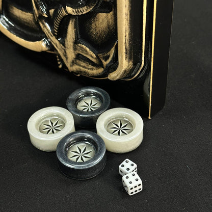 Jeu de backgammon en bois Jeu de société "Bateau", 50*23cm. Prêt à offrir. Idée cadeau élégante
