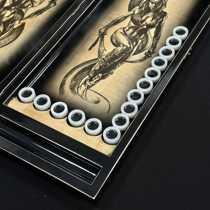 Jeu de backgammon en bois "Archer" 60*23cm. Prêt à offrir. Artisanat de qualité 
