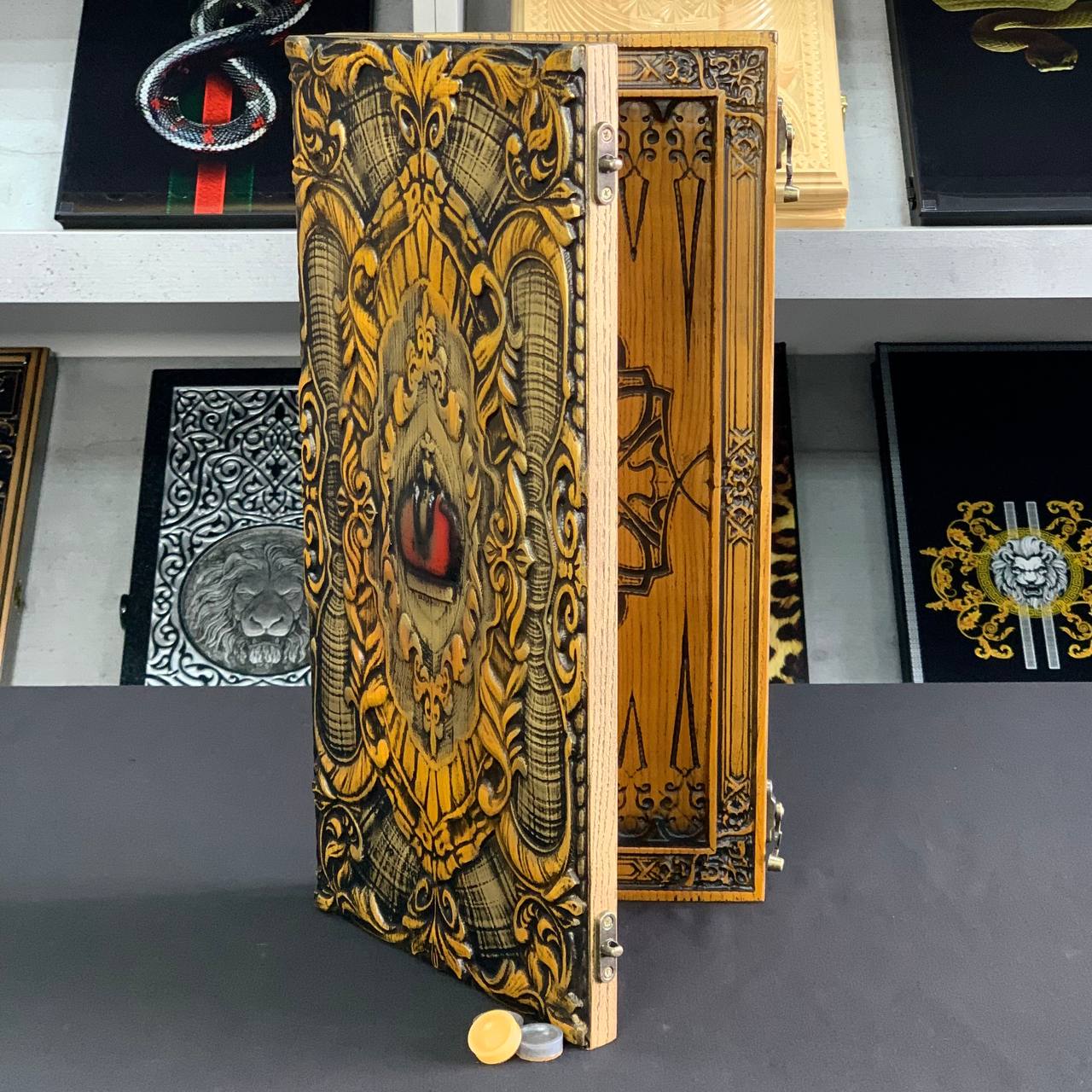 Backgammon en bois "Couronne", 48×23×3cm, art.190139 Personnalisé et prêt à offrir